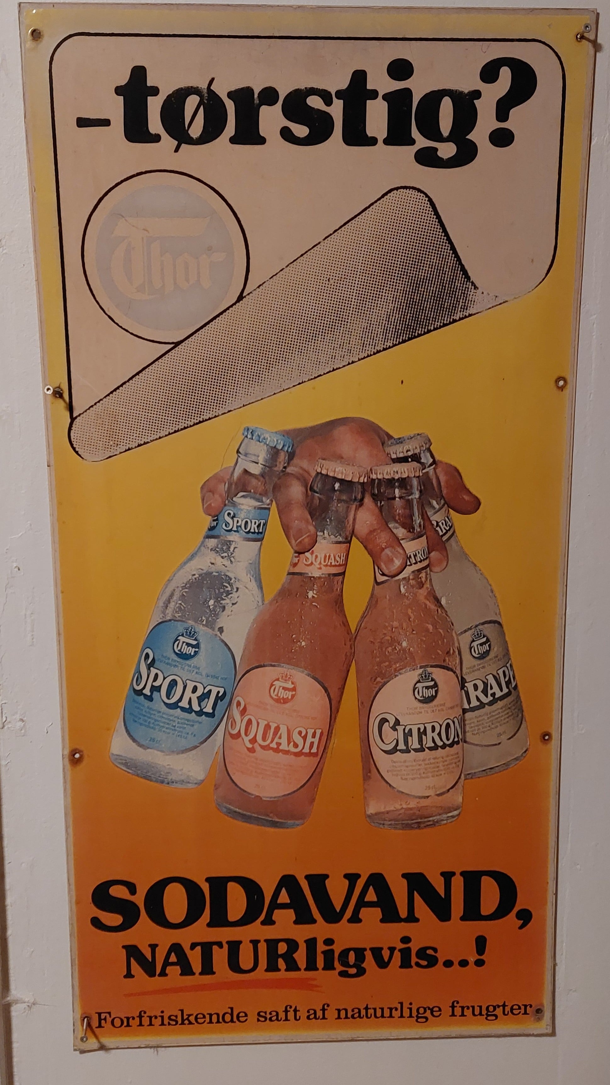 Metal reklameskilt
Må være 4 forskellige
Her den blå sport