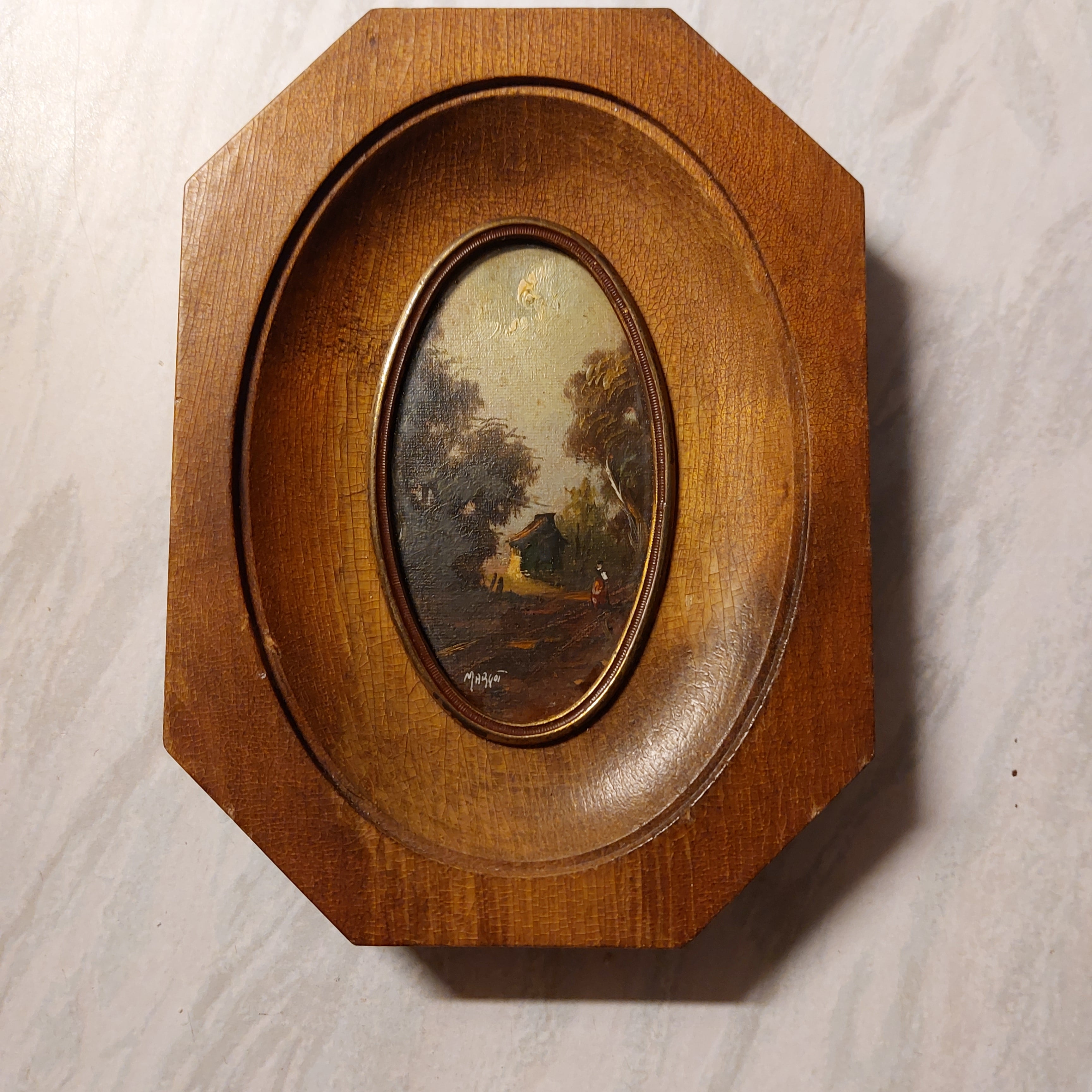 Miniature maleri  signeret
5x9 (12x16)