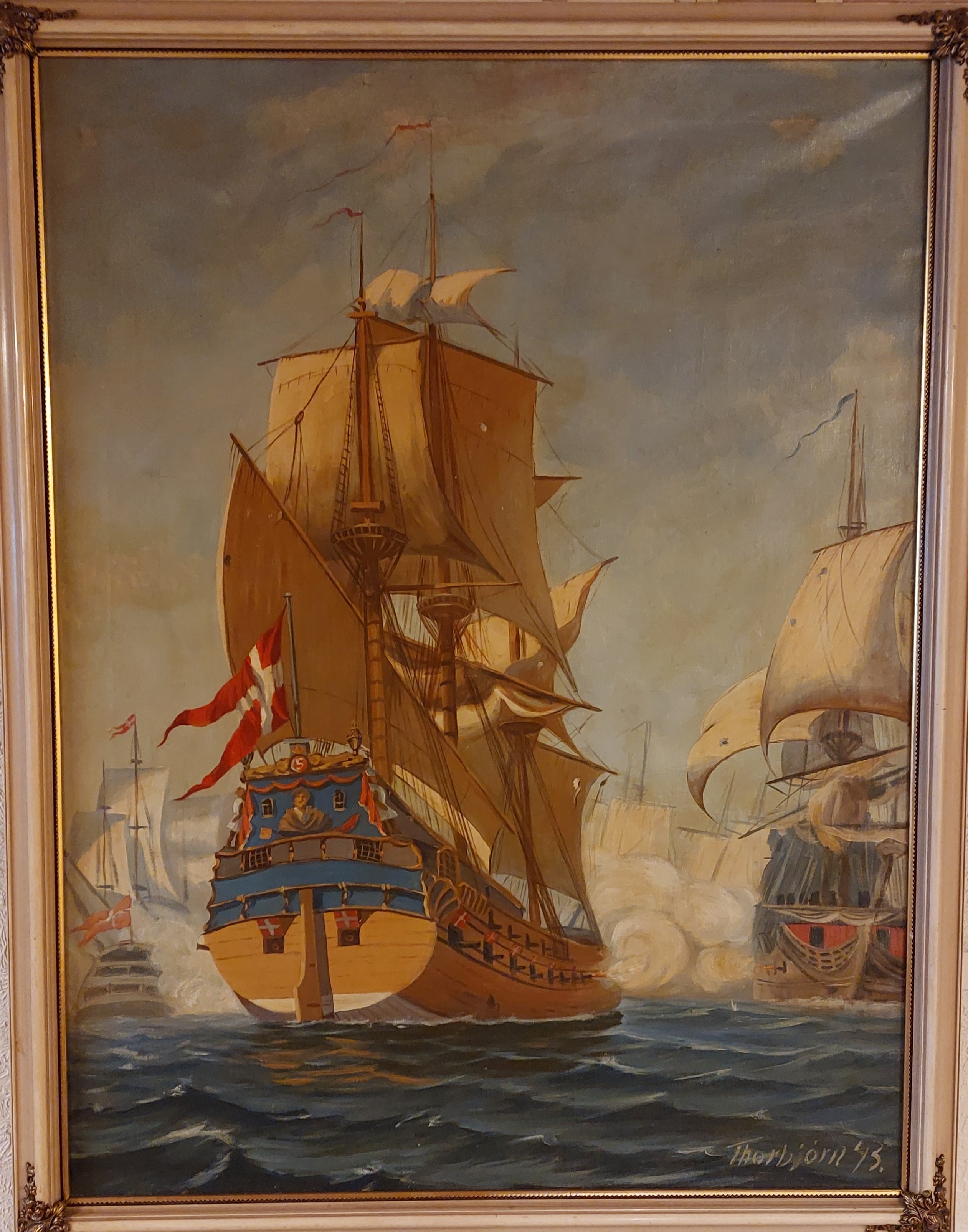 131
E Thorbjørn 43
78x59 (86x67)
Danske fregatter i søslag
